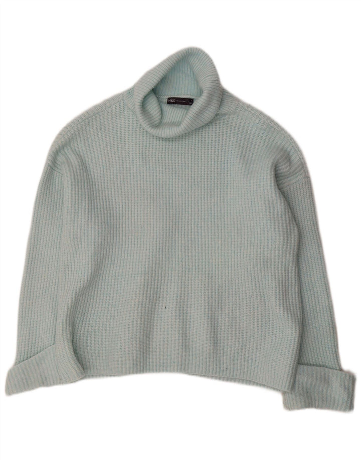 Marks & Spencer Pulover oversized cu gât rulat pentru femei UK 16 Large Blue