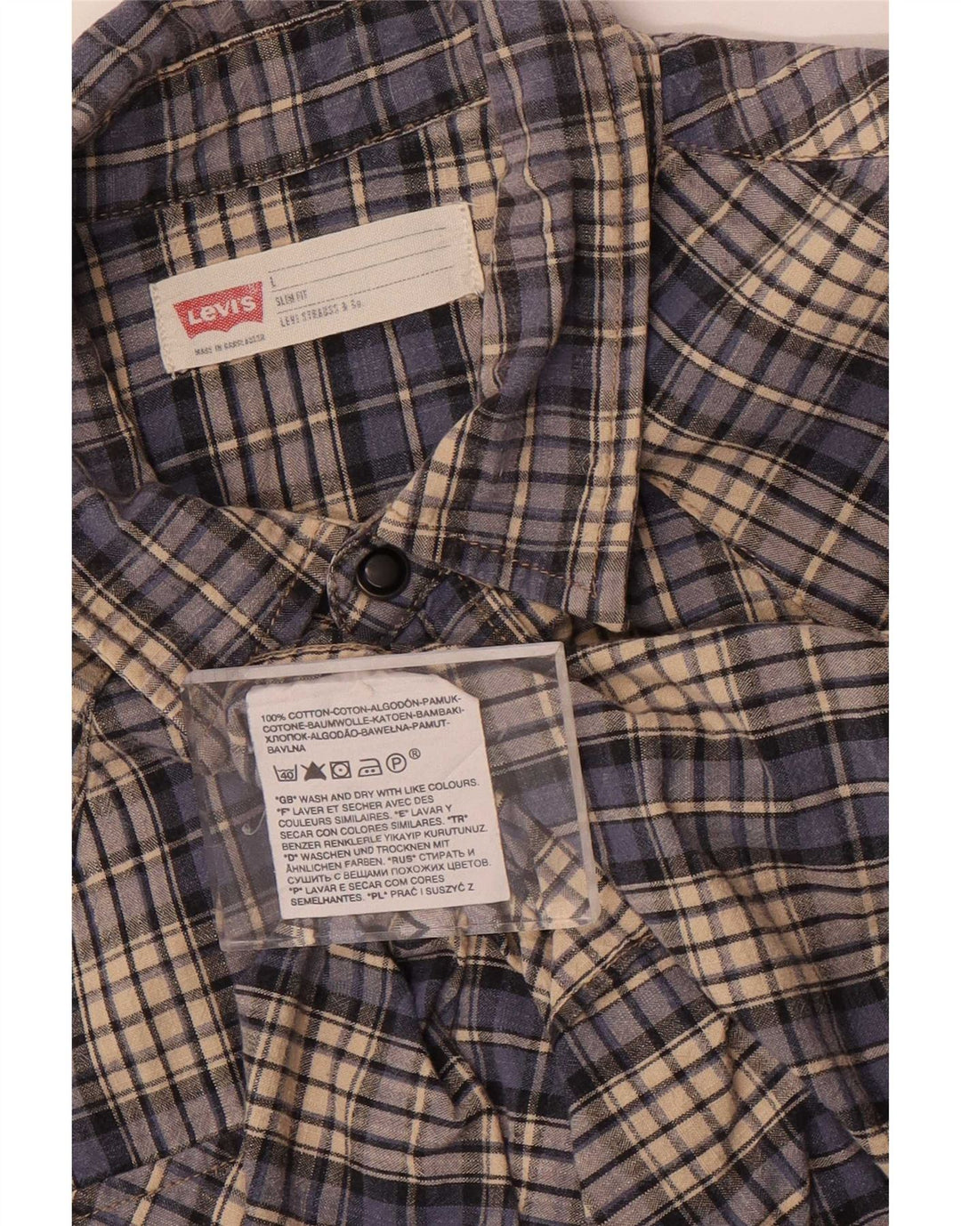 Cămașă pentru bărbați Levi's Slim Fit, mare, albastru, din bumbac