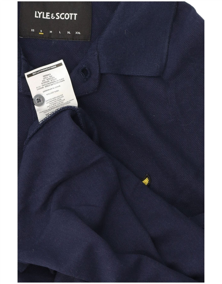 Tricou polo pentru bărbați Lyle & Scott, bumbac bleumarin mic