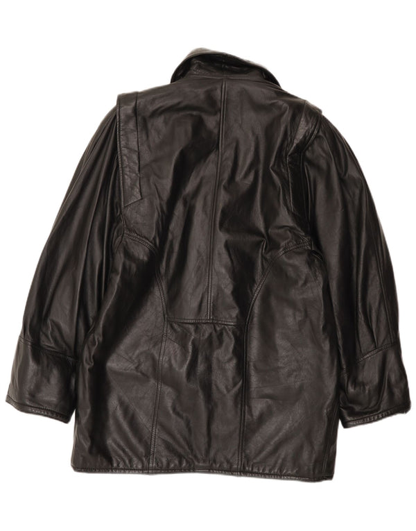 Lavorazione Artigiana Palton din piele pentru femei UK 18 XL Piele neagră