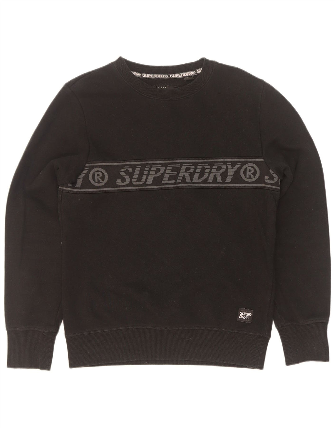 Pulover grafic Superdry pentru bărbați, bumbac mic, negru