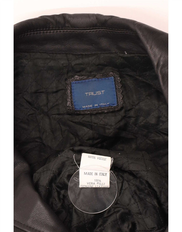 Geacă din piele vintage pentru bărbați IT 52 XL din piele neagră