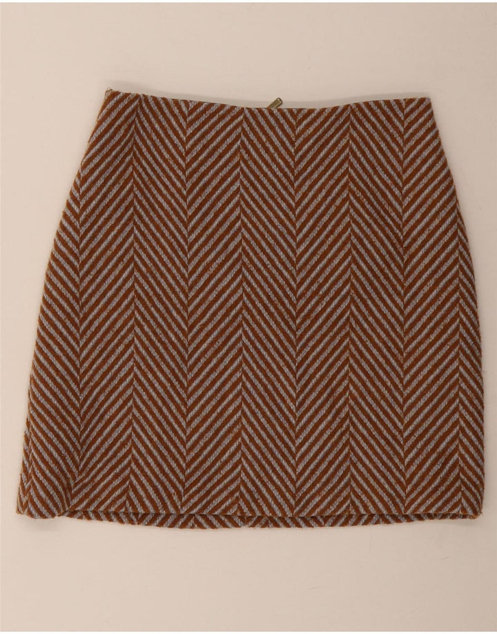 Fusta mini pentru femei Marks & Spencer UK 10 Small W30 Brown Herringbone