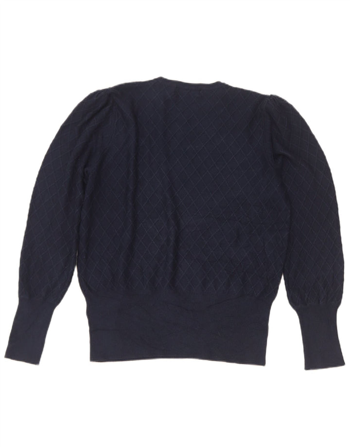 Pulover pentru femei Marks & Spencer cu decolteu triplu UK 12 Medium Bleumarin