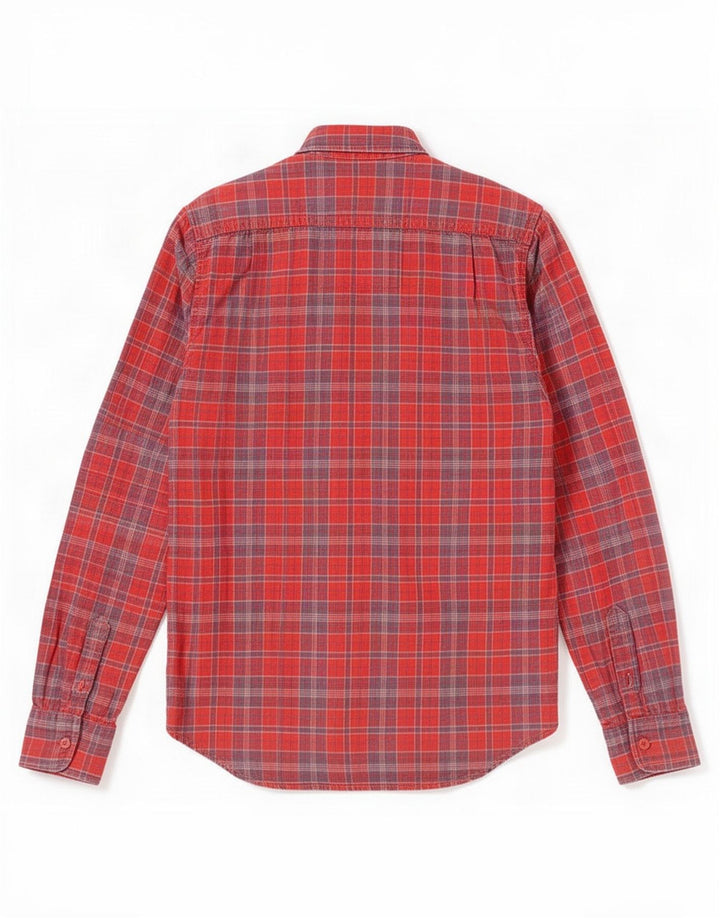Cămașă de flanel pentru bărbați Superdry, bumbac cu carouri roșii mari