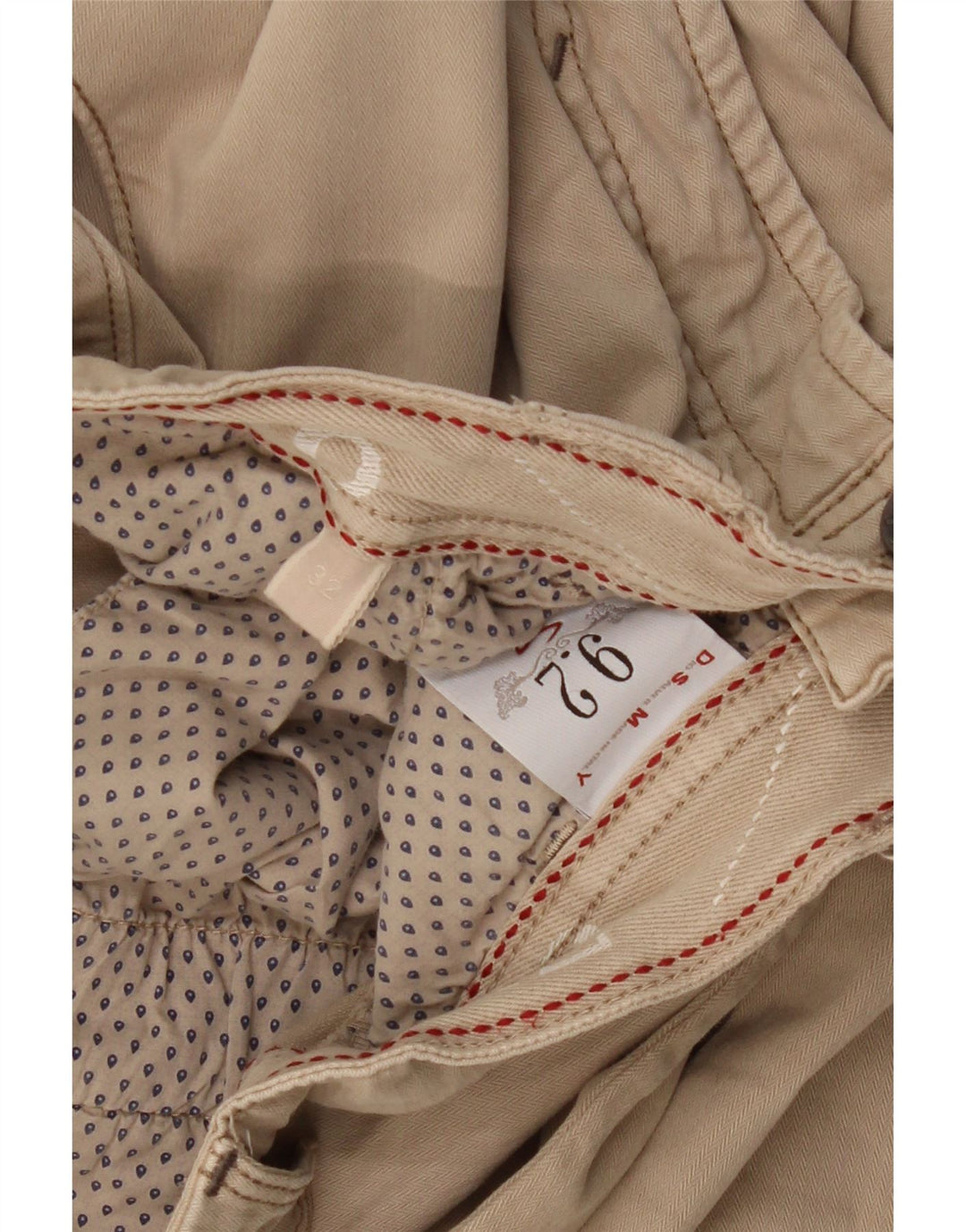 9.2 BY CARLO CHIONNA Pantaloni casual drepti pentru bărbați L32 L33 bumbac bej