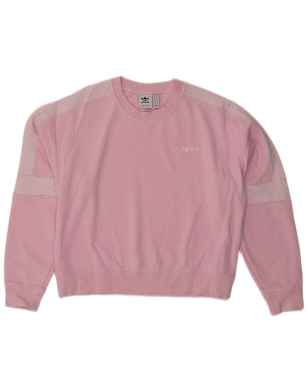 Pulover supradimensionat pentru femei ADIDAS UK 8 Mic roz colorblock