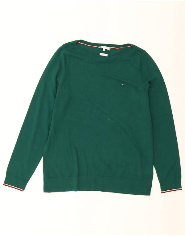 Pulover Tommy Hilfiger pentru femei cu gât de barcă, UK 20 2XL, bumbac verde