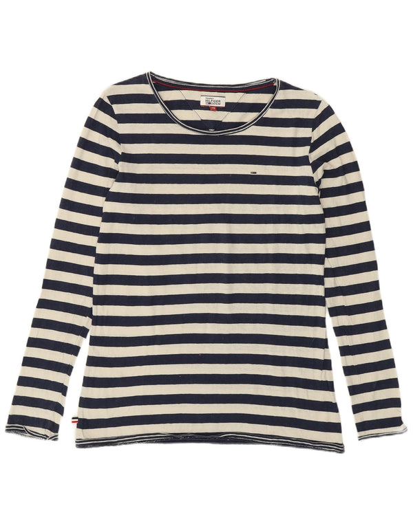 Top pentru femei Tommy Hilfiger cu mânecă lungă UK 6 XS bleumarin cu dungi