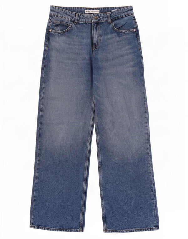 Zara Womens Wide Leg Jeans EU 40 Medium W30 L32 Blue Cotton