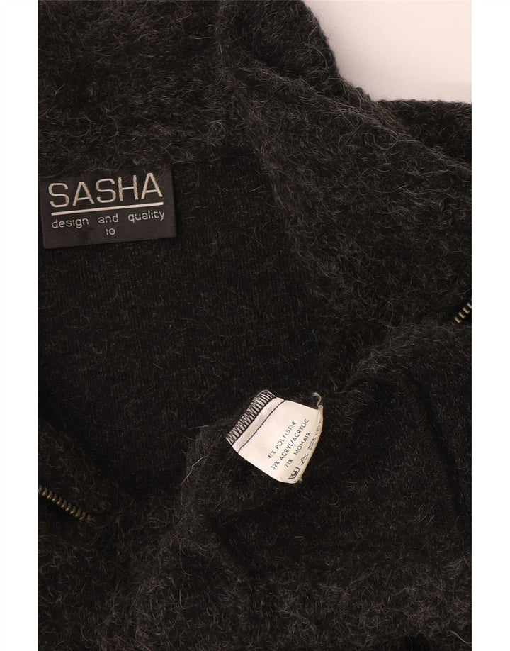 Pulover cardigan supradimensionat pentru femei Sasha UK 10 Poliester gri mic