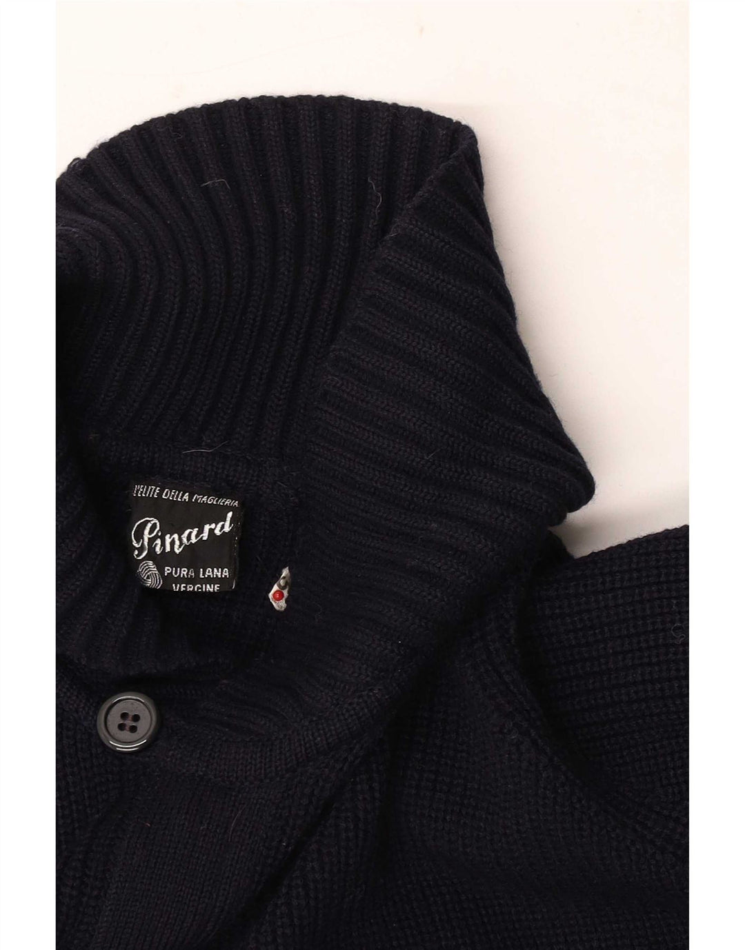 Pulover Cardigan Vintage pentru bărbați, lână virgină, albastru marin mediu