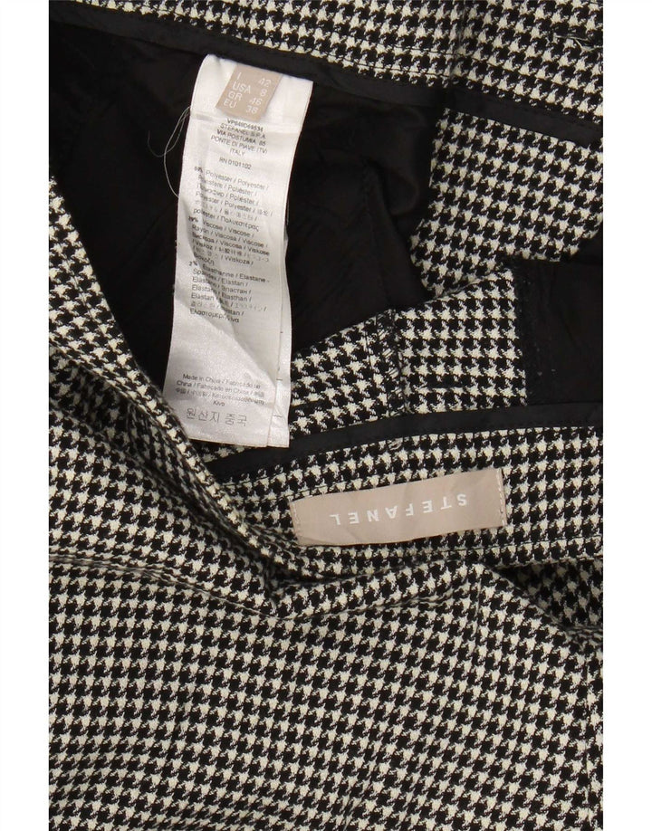 Stefanel Pantaloni Cropped Femei IT 42 Medium W32 L24 Black Houndstooth