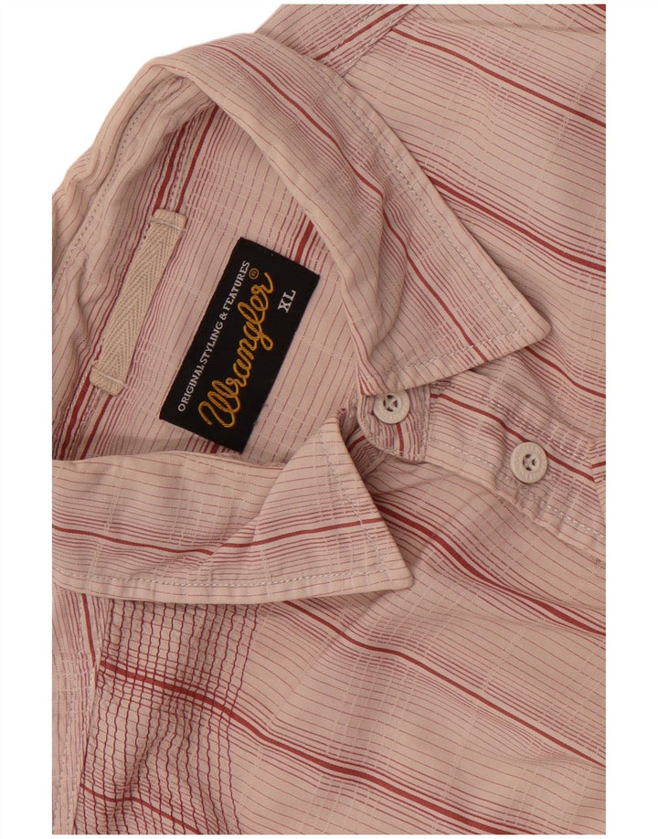 Cămașă cu mânecă scurtă pentru bărbați Wrangler, XL, cu dungi roz