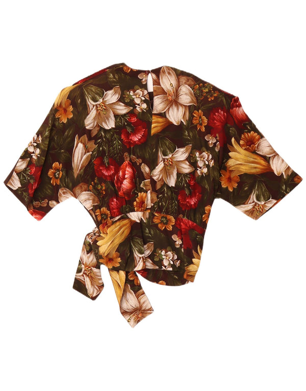 Bluză pentru femei Punto e Virgola Top IT 44 Maro Mediu Acetat Floral