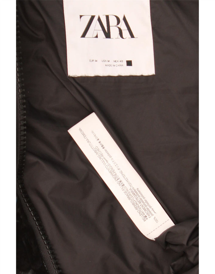 Gilet căptușit cu glugă pentru bărbați ZARA UK 38 Poliester mediu negru
