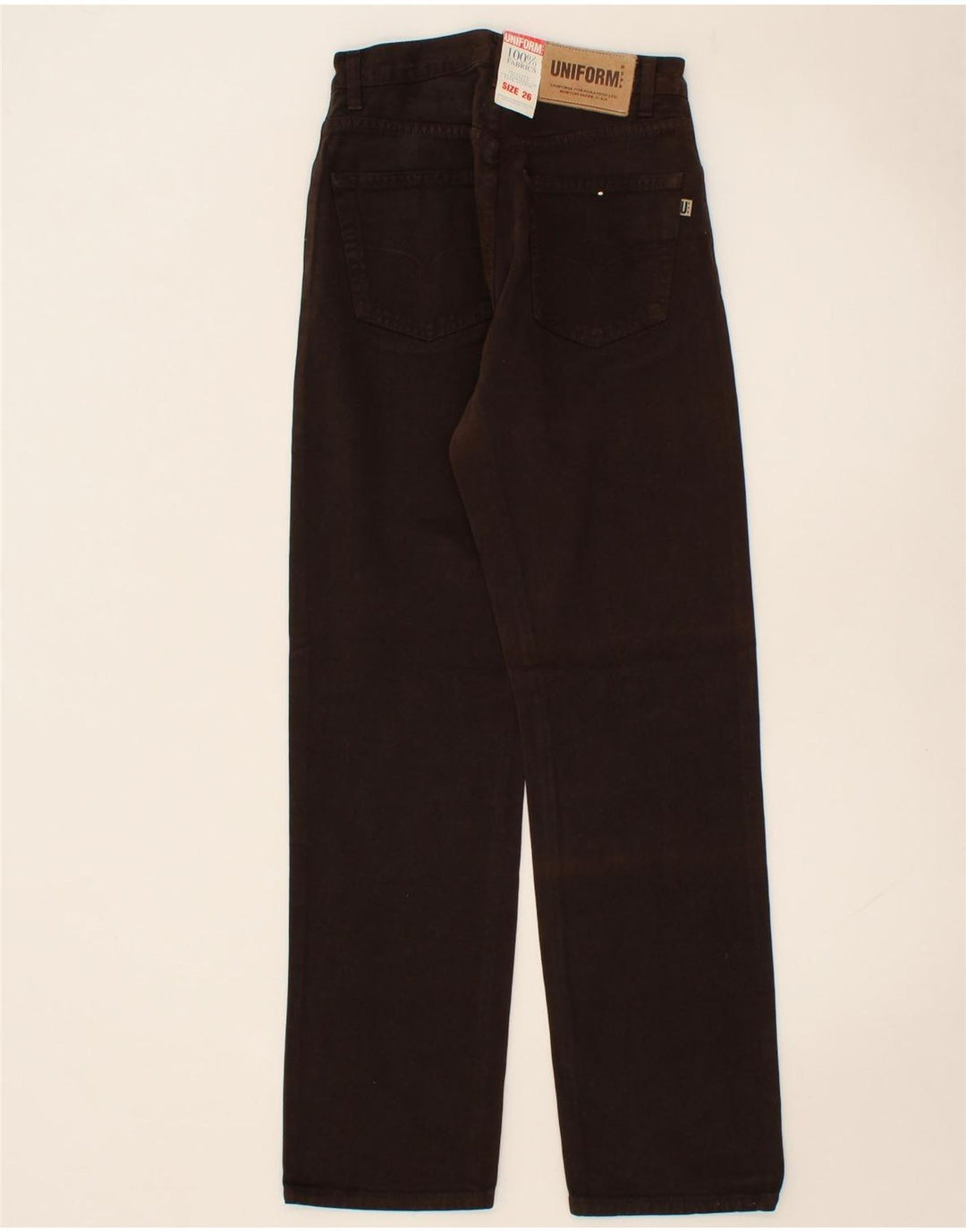 UNIFORM Womens High Waist Straight Jeans W26 L29  Brown Cotton Vintage Uniform and Second-Hand Uniform from Messina Hembry 