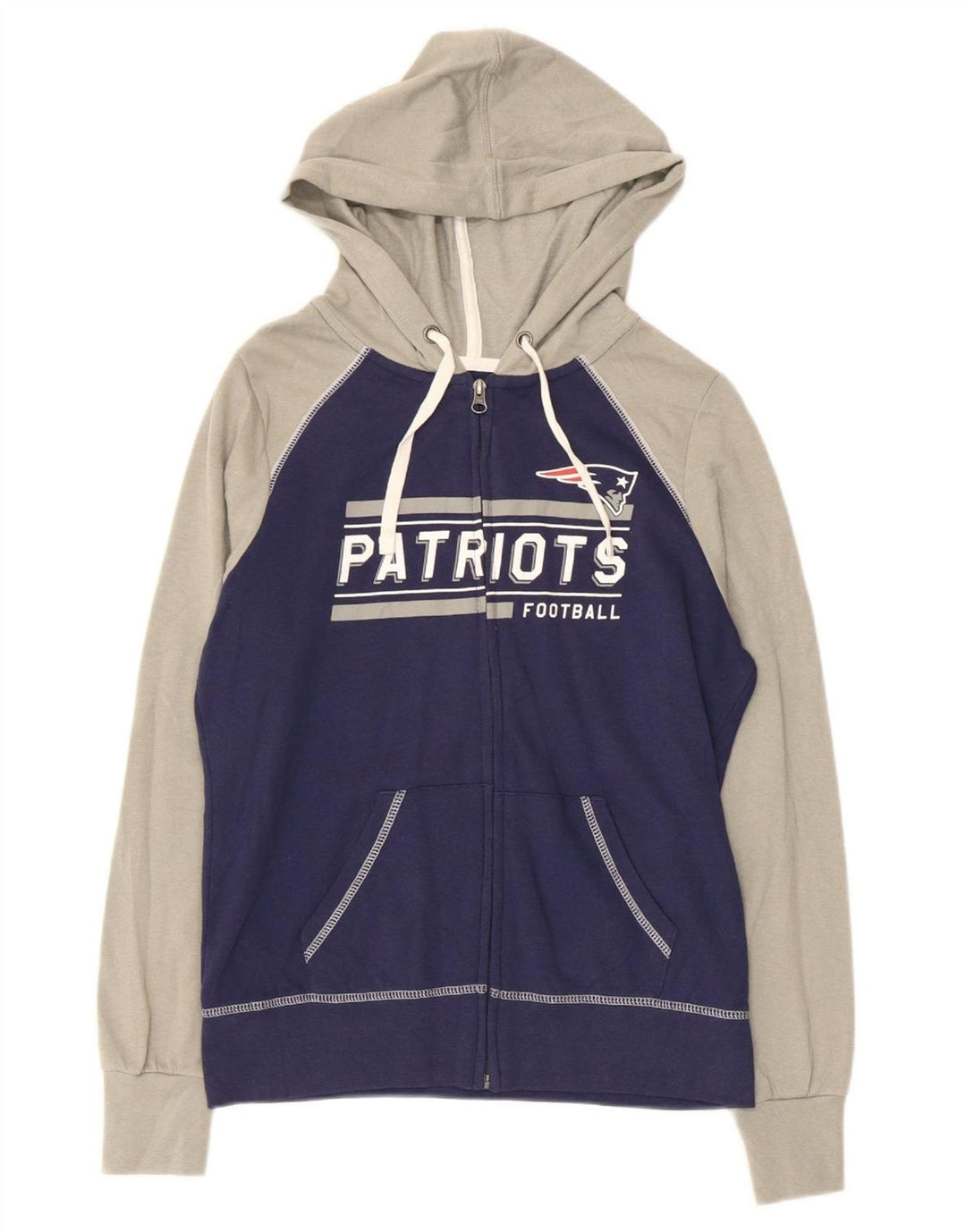 Pulover NFL Patriots, cu fermoar, cu glugă, UK 10, colorat, albastru marine mic