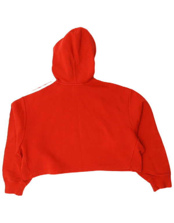 Jumper Adidas Crop Oversized Hoodie pentru femei UK 10 Small Red Bumbac