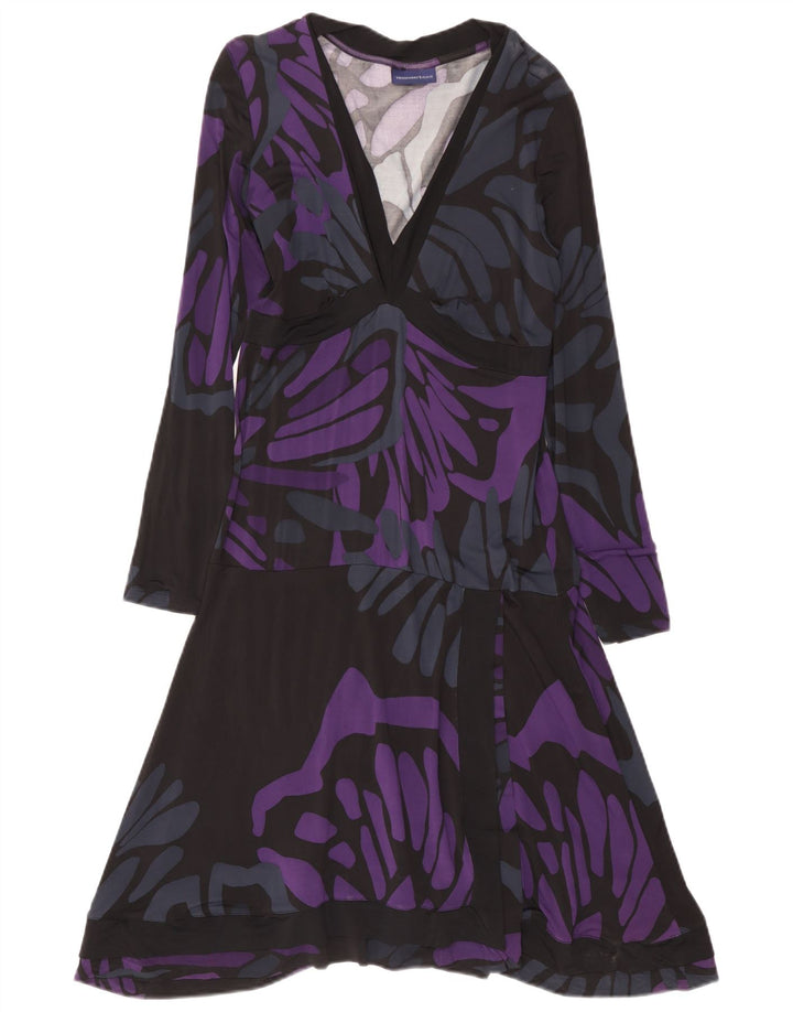 Rochie pentru femei Trussardi cu model abstract, cu etaje, IT 46 Mov mare