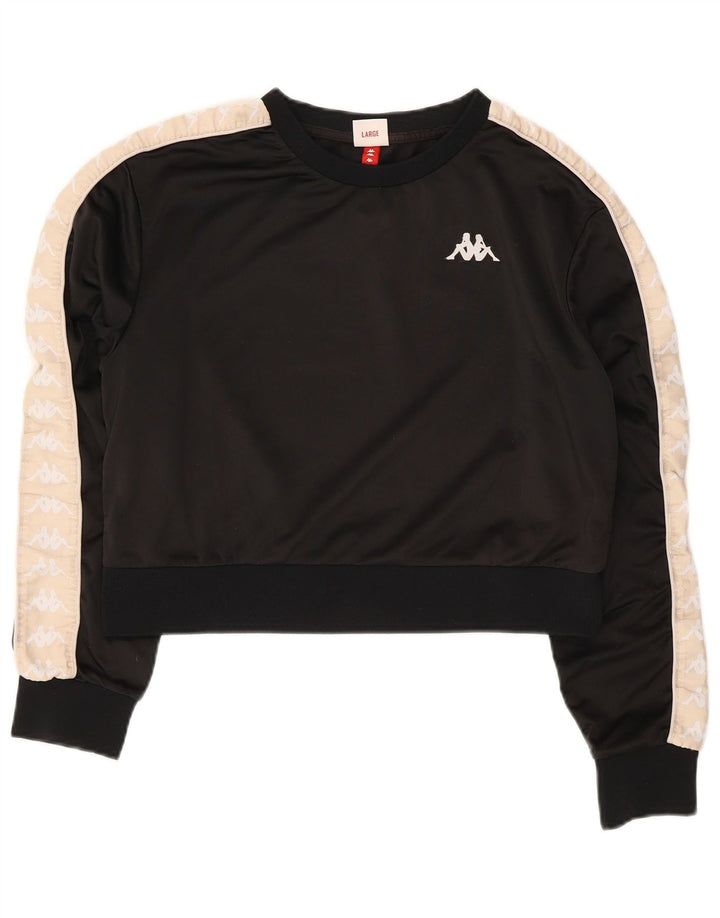 Pulover pentru femei Kappa Crop Graphic Pulover UK 14, mare, negru