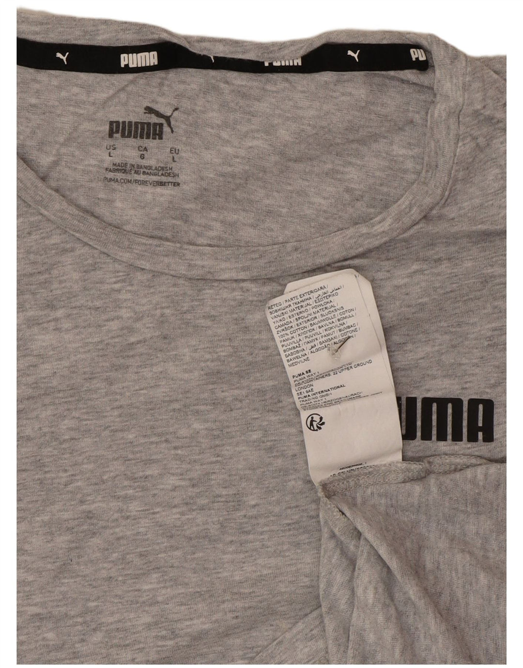 Puma Tricou pentru femei Top UK 16 Large Grey Bumbac