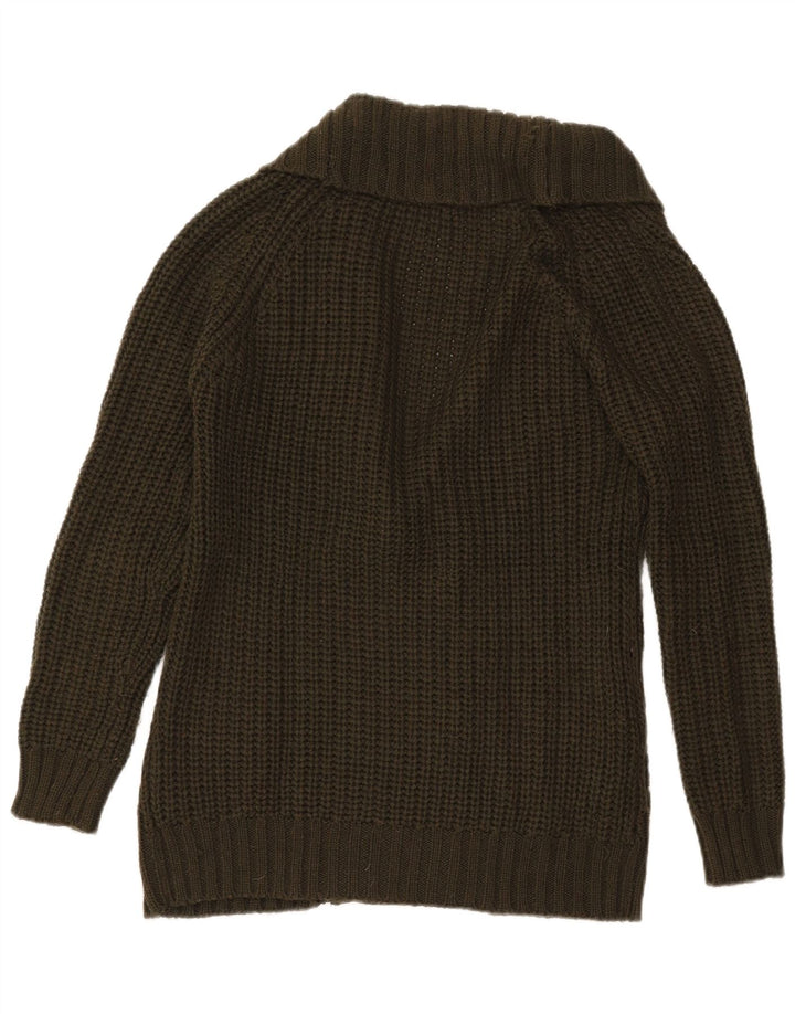 Pulover cardigan cu două piept pentru femei Zara UK 14 Medium Khaki