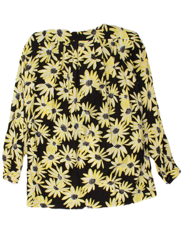 Cardigan Vintage pentru femei, cu croiala largi, UK 14 Medium Negru Floral