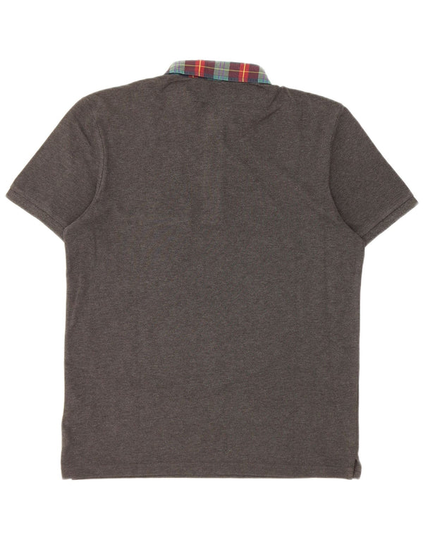 Tricou polo cu mânecă scurtă Lyle & Scott pentru bărbați, mare, gri, bumbac, clasic