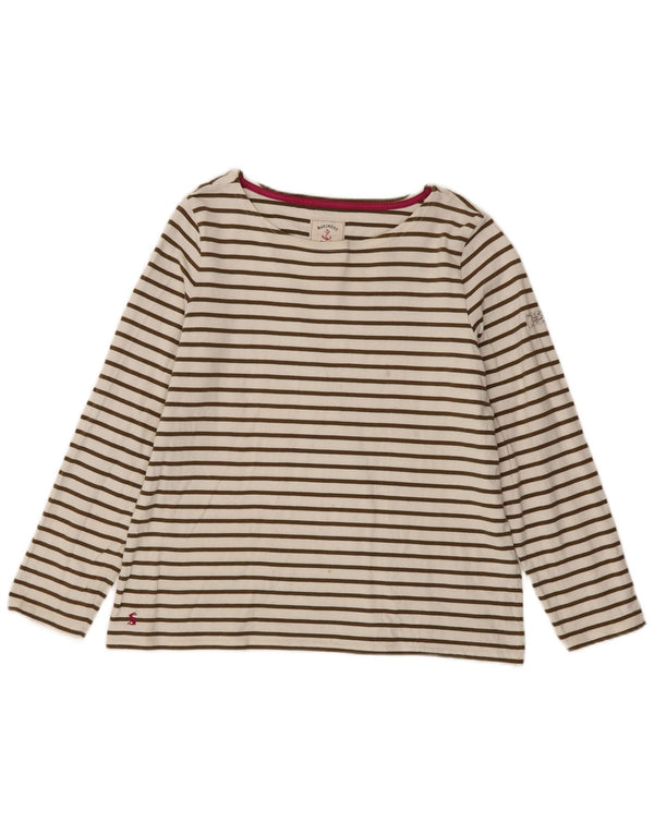 Joules Top pentru femei cu mânecă lungă UK 16 mare, bumbac cu dungi albe