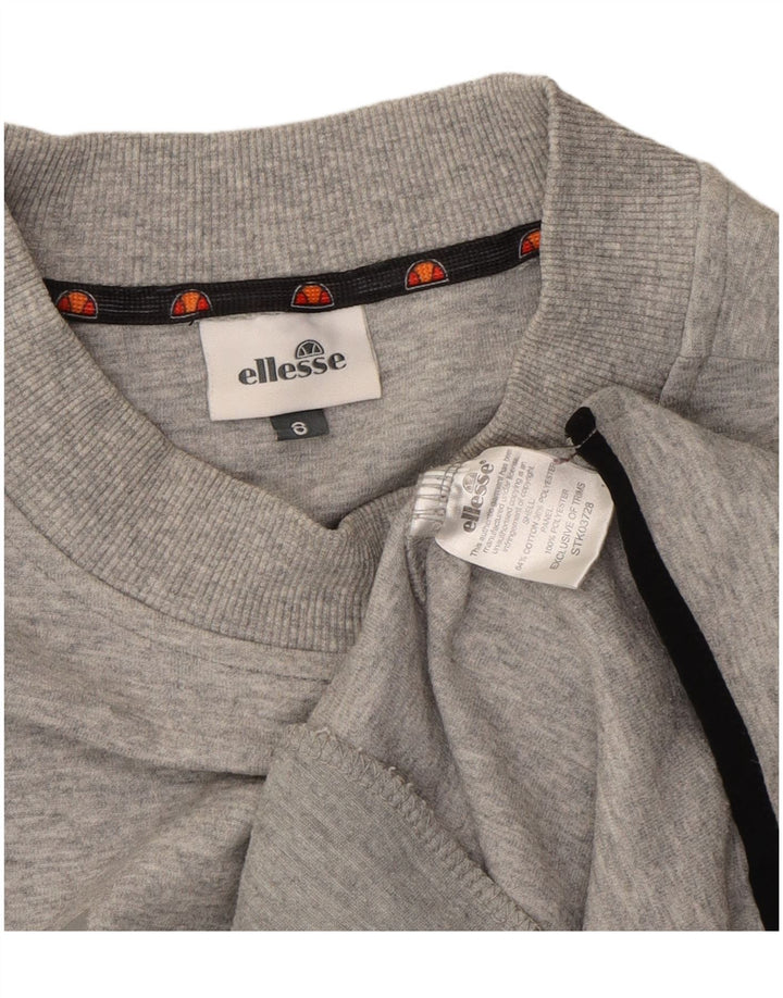 ELLESSE Womens Graphic Sweatshirt Jumper UK 8 Small Grey Colourblock