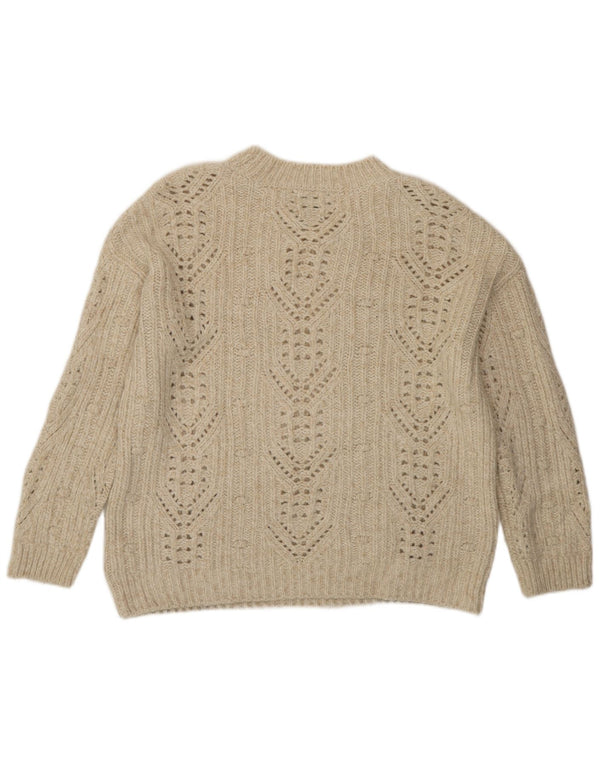 Pulover Massimo Dutti pentru damă cu gât roșu și pulover UK 16, mare, alb