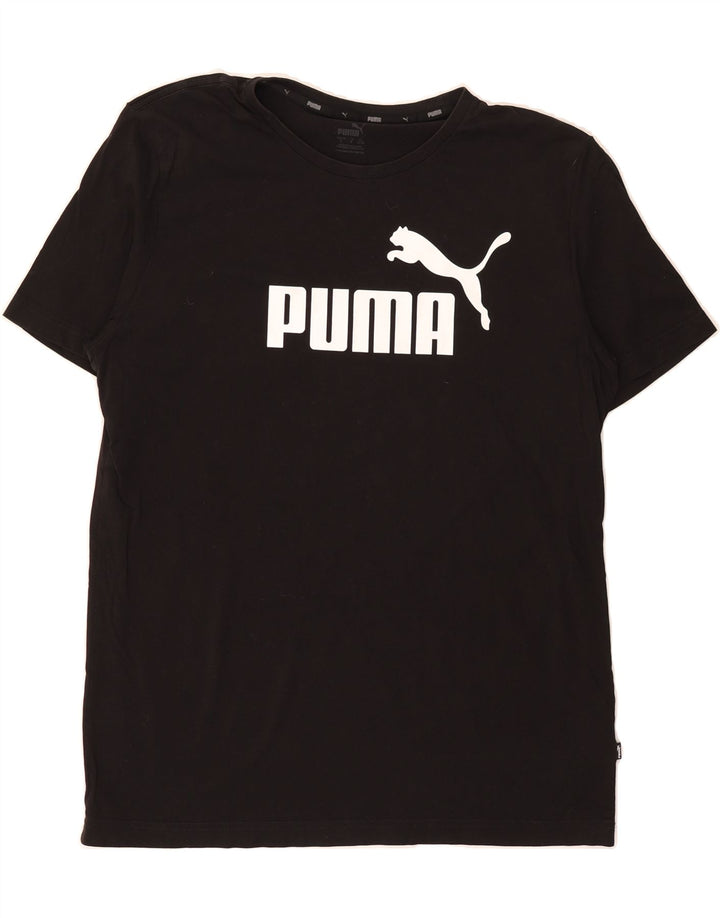 PUMA Mens Graphic T-Shirt Top Large Black Cotton Vintage Puma and Second-Hand Puma from Messina Hembry 
