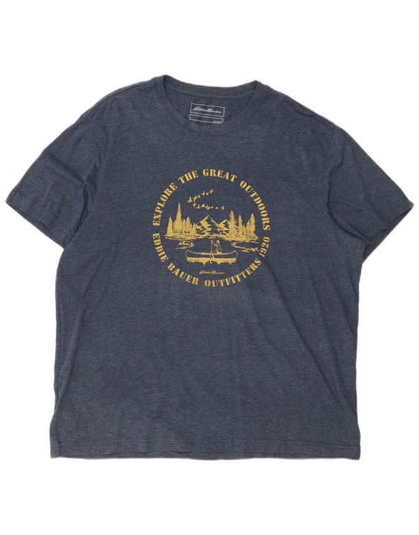 Tricou grafic pentru bărbați Eddie Bauer Top mare, albastru marine, bumbac cu pete