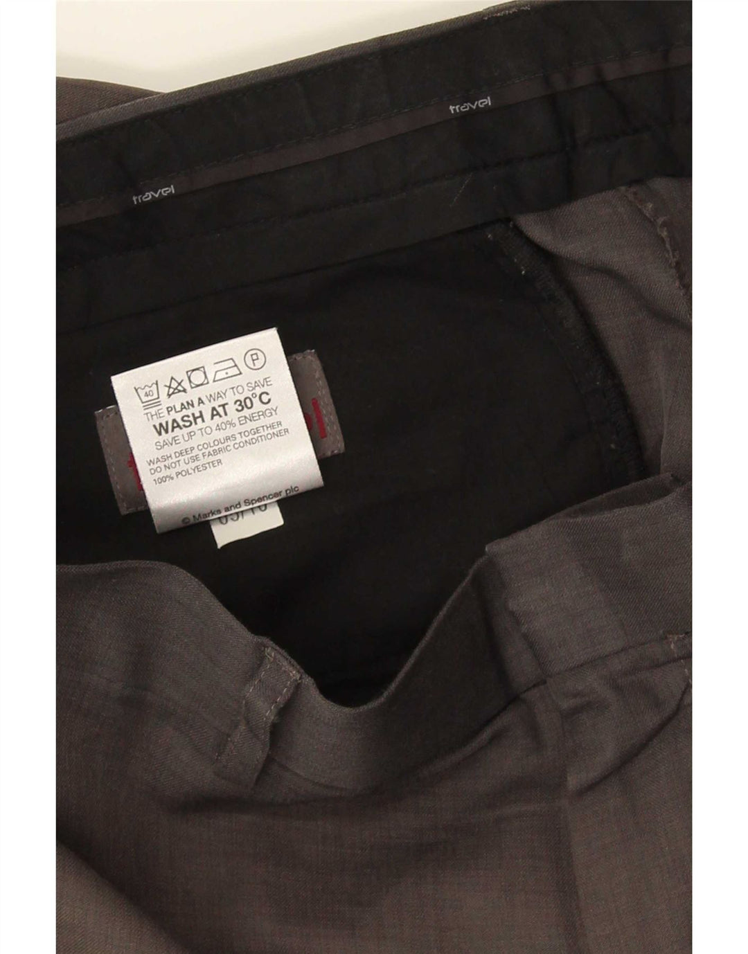 Pantaloni chino drepți pentru bărbați Marks & Spencer L36 L29 poliester gri