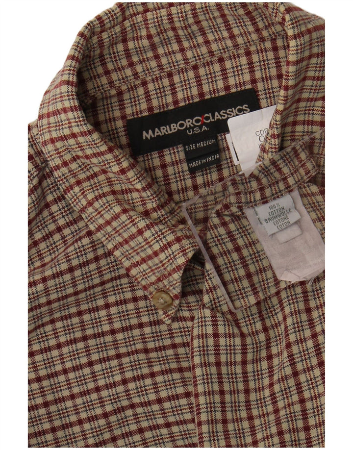 Cămașă de flanel cu carouri Marlboro Classics pentru bărbați, bumbac cu carouri, gri mediu