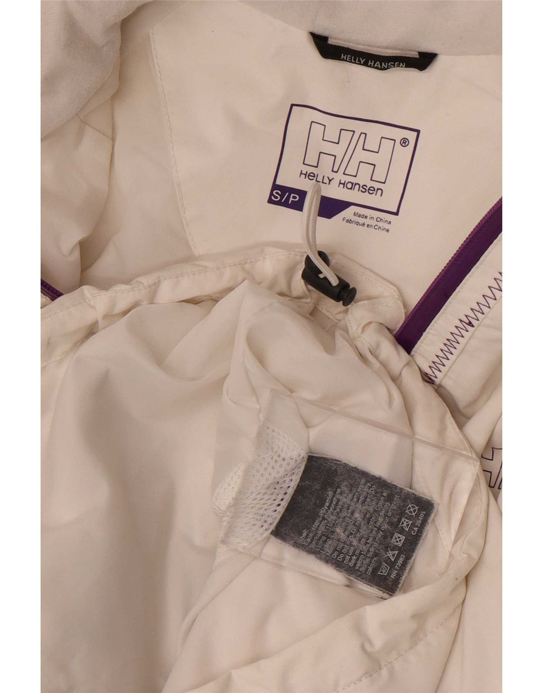 Jachetă de ploaie cu glugă cu glugă pentru femei Helly Hansen UK 10 Poliamidă albă mică