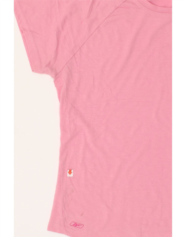 REEBOK Womens T-Shirt Top UK 14 Medium Pink Cotton Vintage Reebok and Second-Hand Reebok from Messina Hembry 
