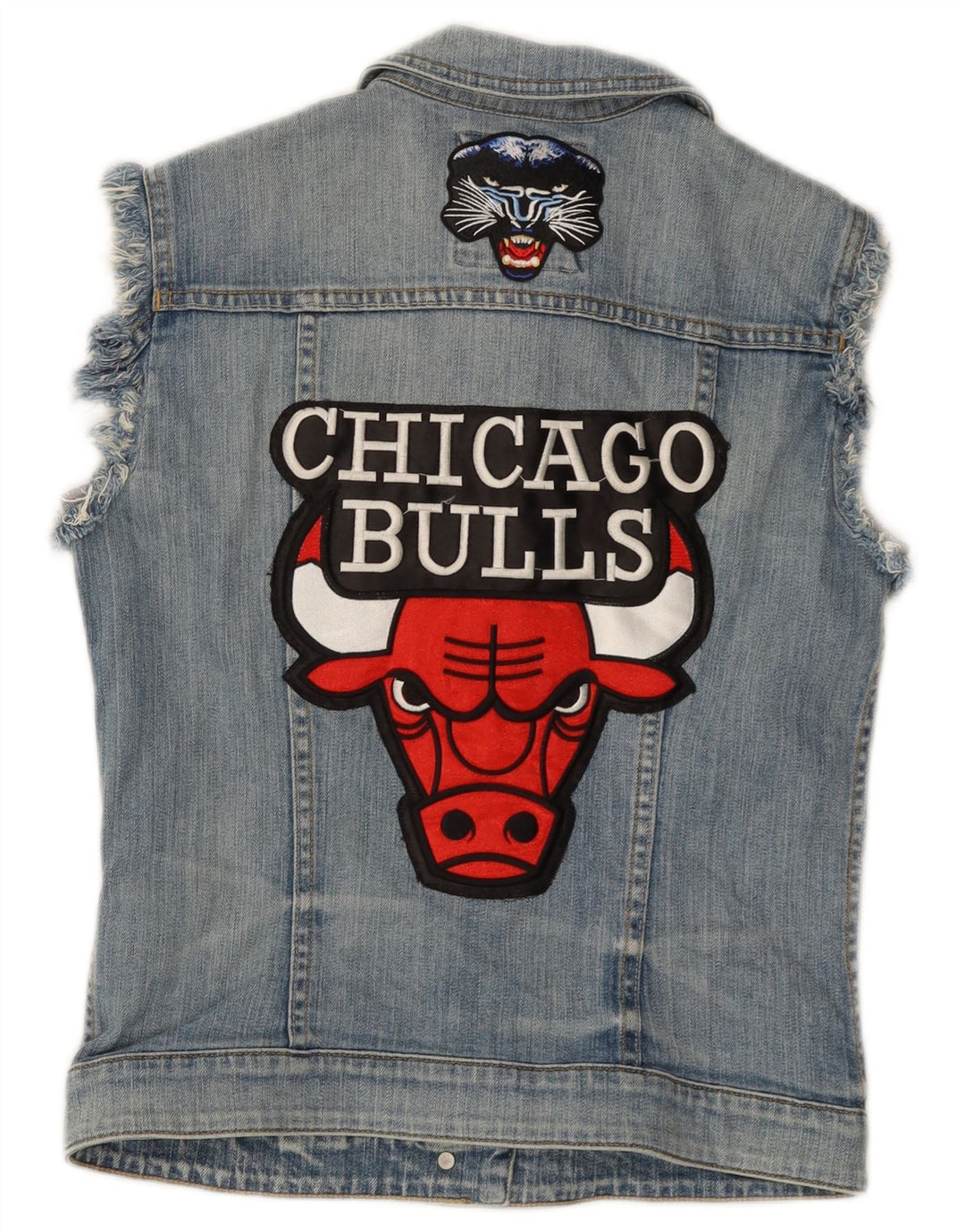 Gilet ESPRIT pentru femei Chicago Bulls Graphic Denim UK 12, bumbac albastru mediu