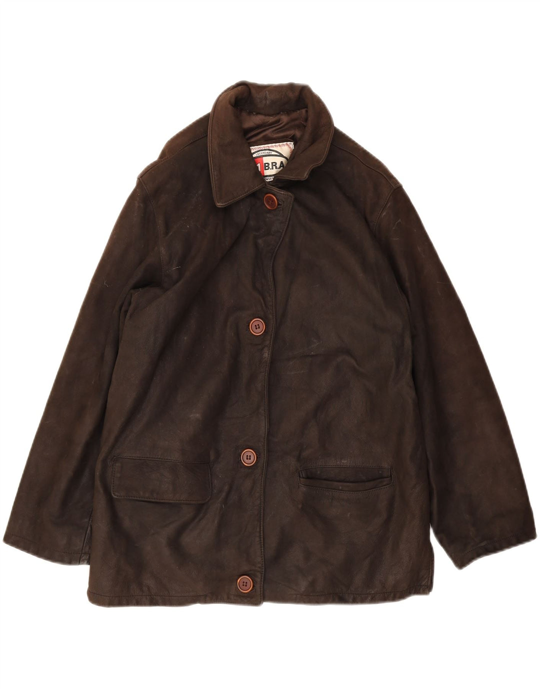 Jachetă de piele pentru femei VINTAGE EU 44 XL din piele maro