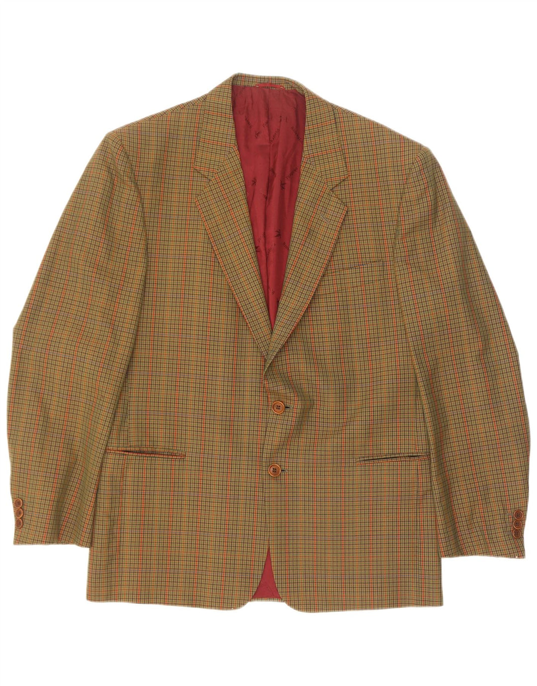Jachetă Brooksfield pentru bărbați, cu 2 nasturi, IT 52 XL, lână verde vichy