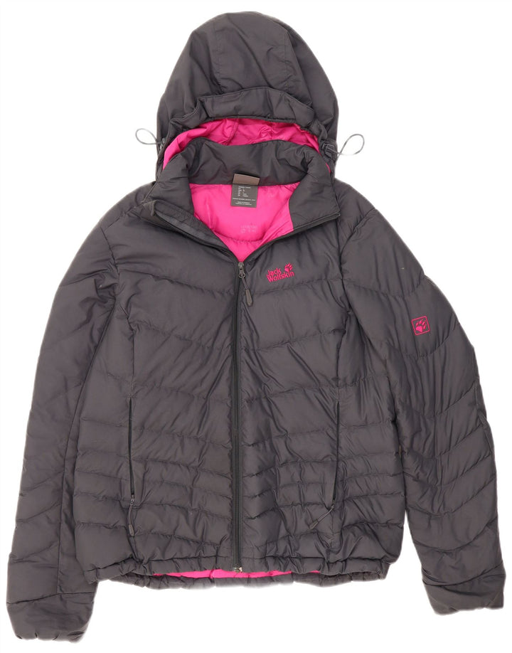 Jack Wolfskin Jachetă căptușită cu glugă standard pentru femei UK 16, mare, gri