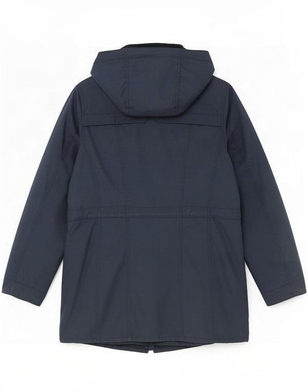 Jachetă de bumbac cerată supradimensionată cu glugă Barbour pentru femei UK 10 Mic bleumarin