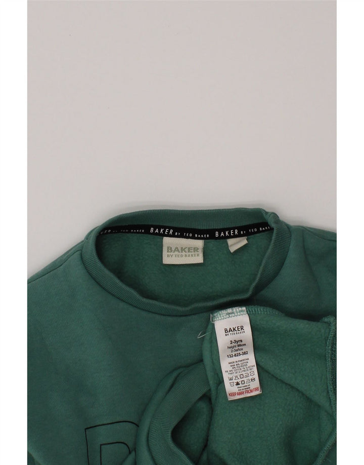 Hanorac cu grafic Ted Baker pentru băieți Pulover 2-3 ani bumbac verde