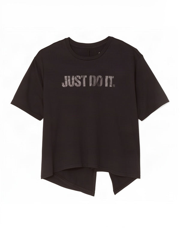 Tricou grafic supradimensionat pentru femei Nike Dri Fit Top UK 10 Small Black