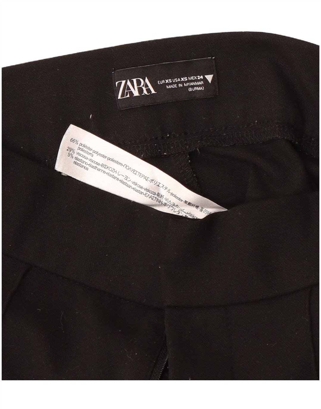 Pantaloni de costum pentru femei ZARA XS W24 L27 Poliester negru