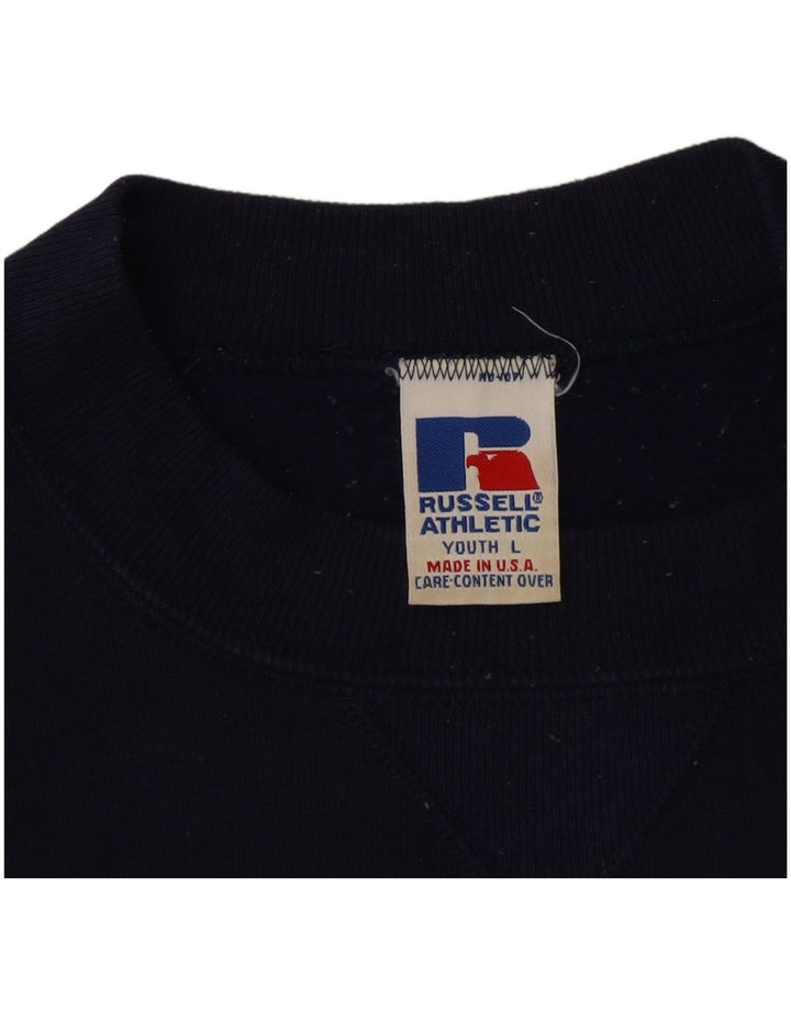 Pulover pentru băieți Russell Athletic Pulover 13-14 ani mare, albastru bleumarin, bumbac