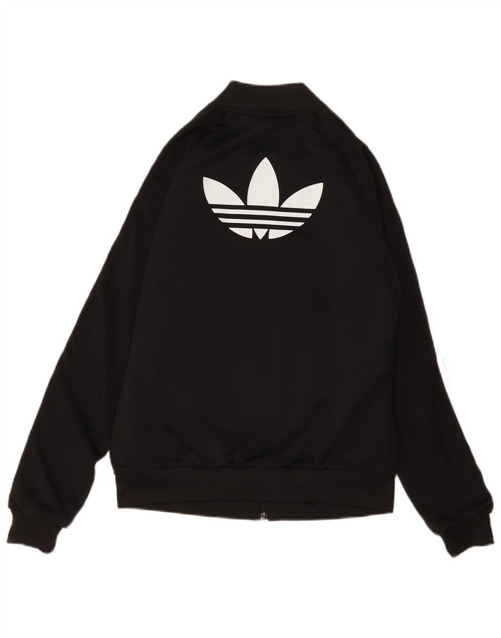 Jachetă de top pentru trening grafic Adidas pentru femei UK 8, poliester negru mic