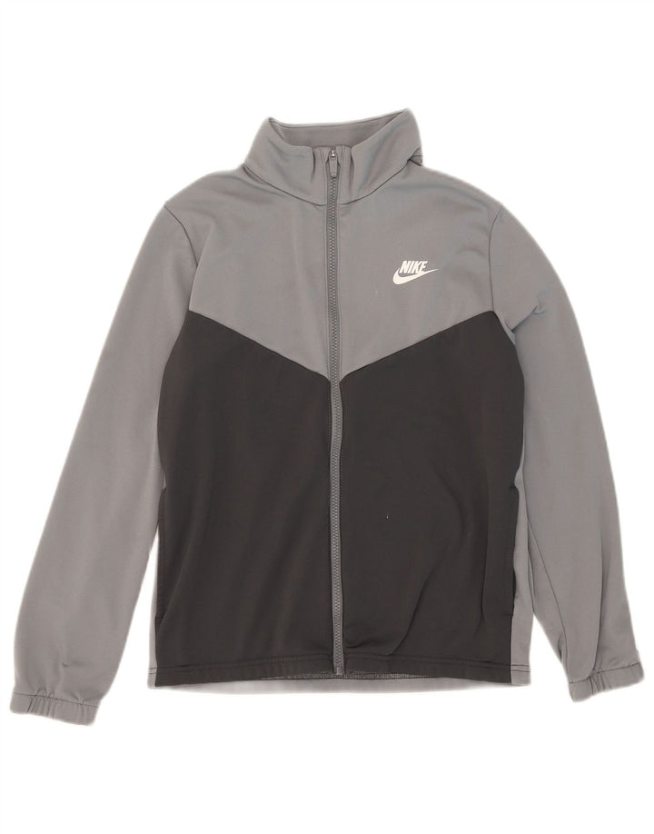 Jachetă de trening cu grafică Nike pentru băieți 13-14 ani XL, gri, color block