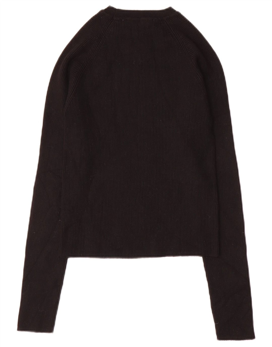Crop Top pentru femei Zara cu mânecă lungă UK 12 Medium Black Viscose